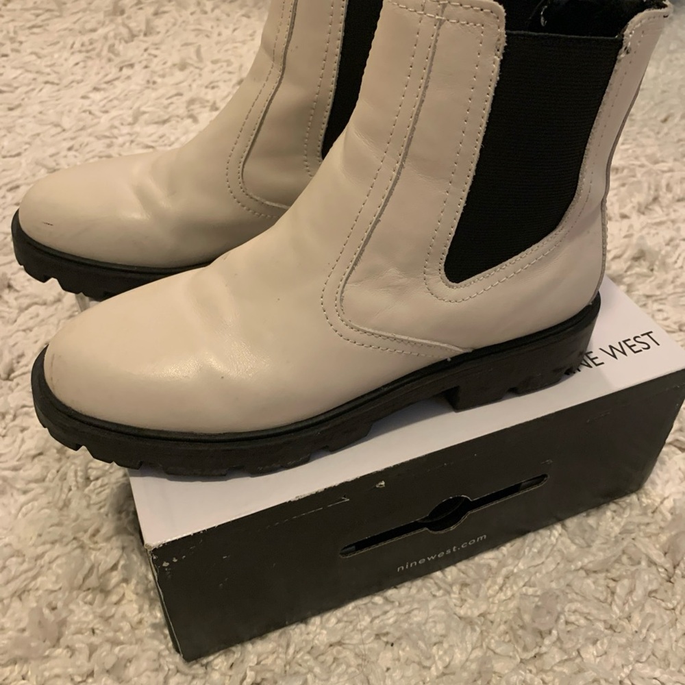 Nine West Cream Ankle Boots
